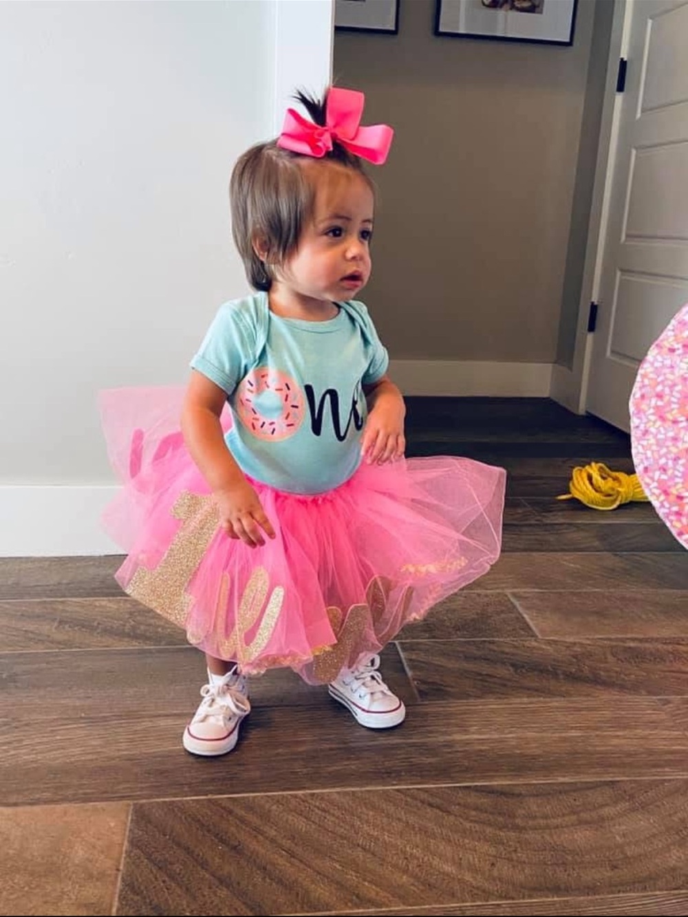 Pink Tulle Birthday Tutu Outfit ONE